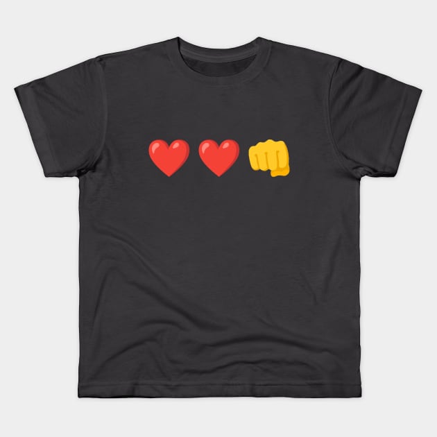 Heart Heart Fist Kids T-Shirt by Midwest Magic Cleaning